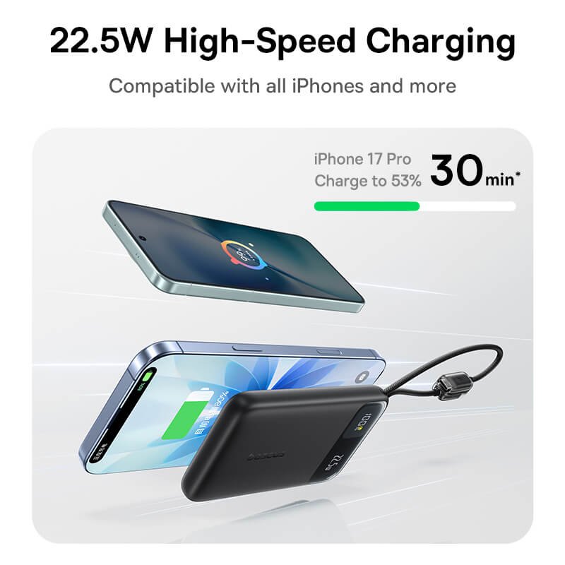 Baseus 10000mAh 22.5W Review high speed charging for iPhone and Android phones