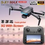 S-X1 MAX GPS Drone with professional 3-axis gimbal and 5G screen remote control for aerial photography