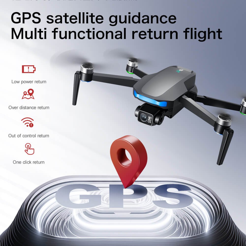 GPS satellite guidance system on a professional drone illustrating multi-functional return flight and stable outdoor positioning.