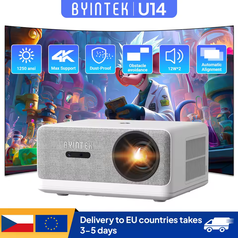 BYINTEK LOVE U14 projector showing its modern sleek design, reviewed as a reliable option for the best 4K smart projector 2025.