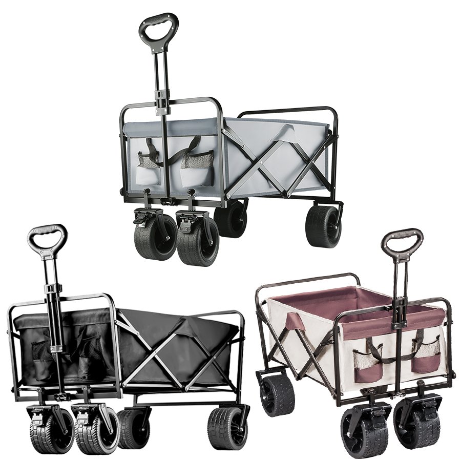 Three folding utility carts displayed together