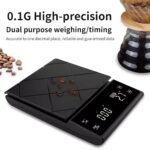 High-precision 0.1g digital espresso scale with beans, the best coffee scale with timer 2025 for home brewing.