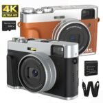 4K Vintage Style Digital Camera - the best vlogging camera 2025 for street photography and YouTube content creation