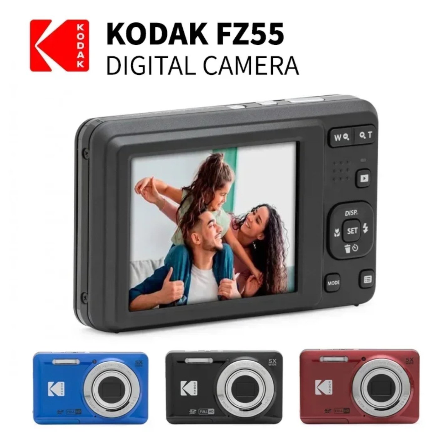 Kodak Pixpro FZ55 compact digital camera available in multiple colors, featured in our best vlogging camera 2025 comparison.