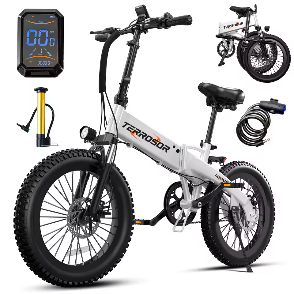 TREEOSOR Electric Bike T8 with 20 inch wide tires for comparison with City E-bike T5