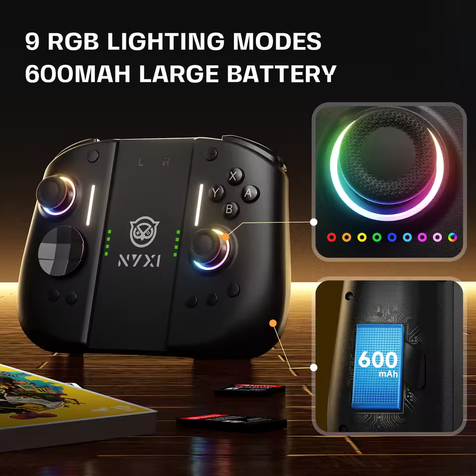NYXI Hyperion 3 joysticks with 9 RGB lighting modes and large battery capacity