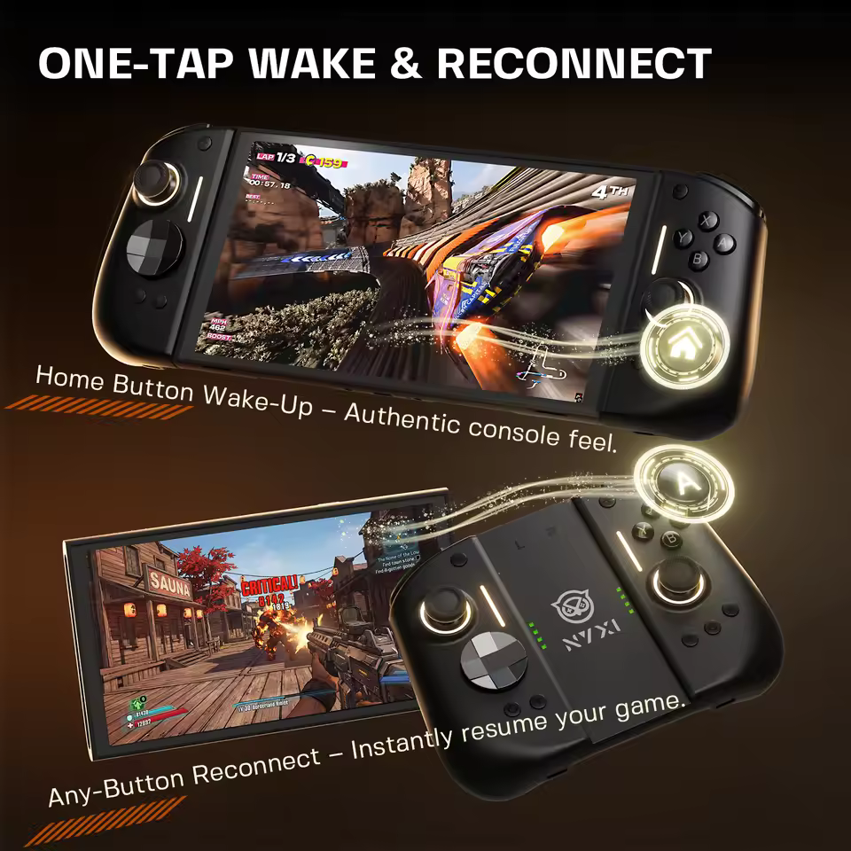 NYXI Hyperion 3 one tap wake and reconnect feature for fast Switch 2 gaming