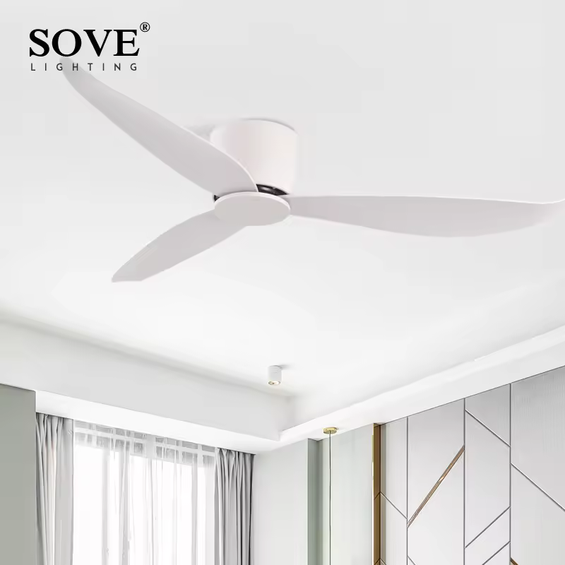 SOVE BLDC Ceiling Fan white minimalist low profile design without light kit