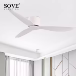 SOVE BLDC Ceiling Fan white minimalist low floor design for modern homes