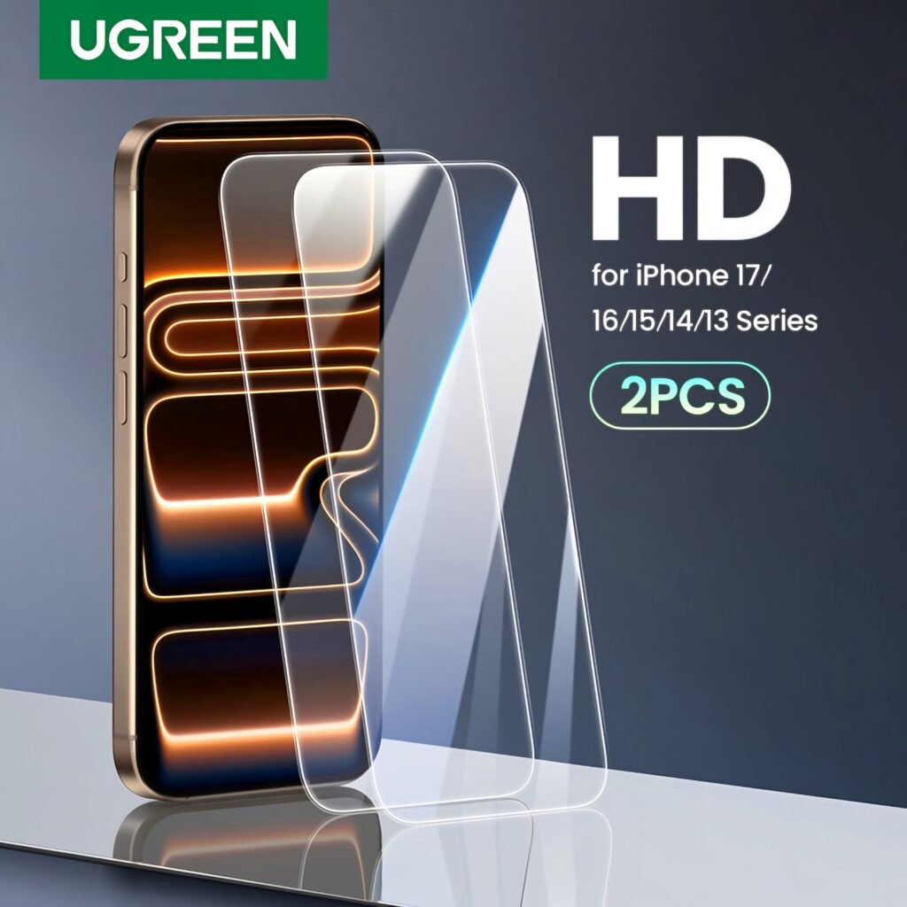 UGREEN iPhone 17 Protector and iPhone 16 series 2PCS tempered glass pack