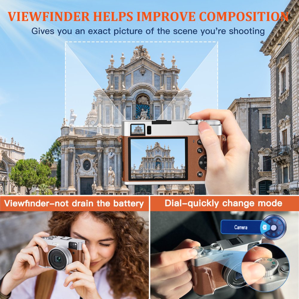 Using the built-in viewfinder of the best vlogging camera 2025 for street photography outdoors