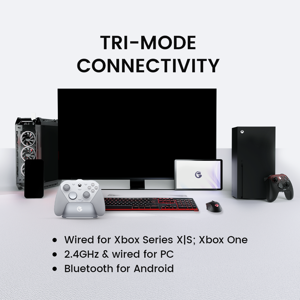 GameSir G7 Pro tri mode connectivity setup for Xbox Series X S Windows PC and Bluetooth Android mobile gaming