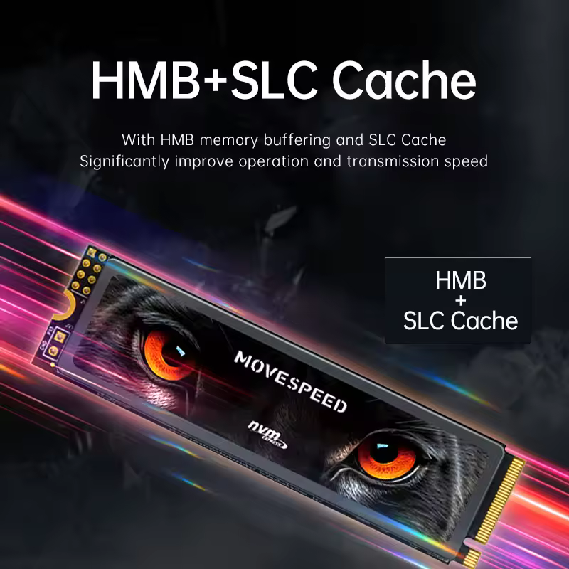 HMB and SLC cache technology in Movespeed drive for best nvme for gaming speed