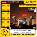 DDPAI Z90 Master 4K dual dash cam official vacation sale banner with 2-year warranty