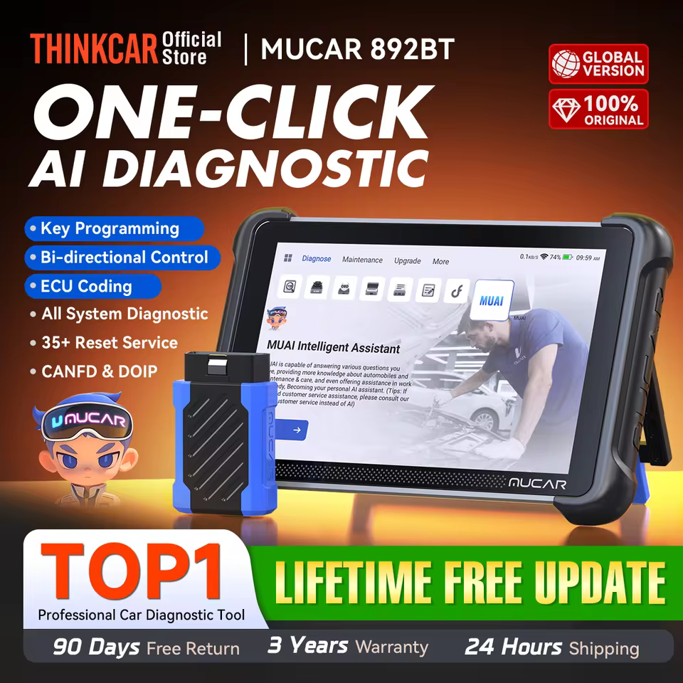 Mucar 892BT professional obd2 scanner with one-click AI diagnostic features