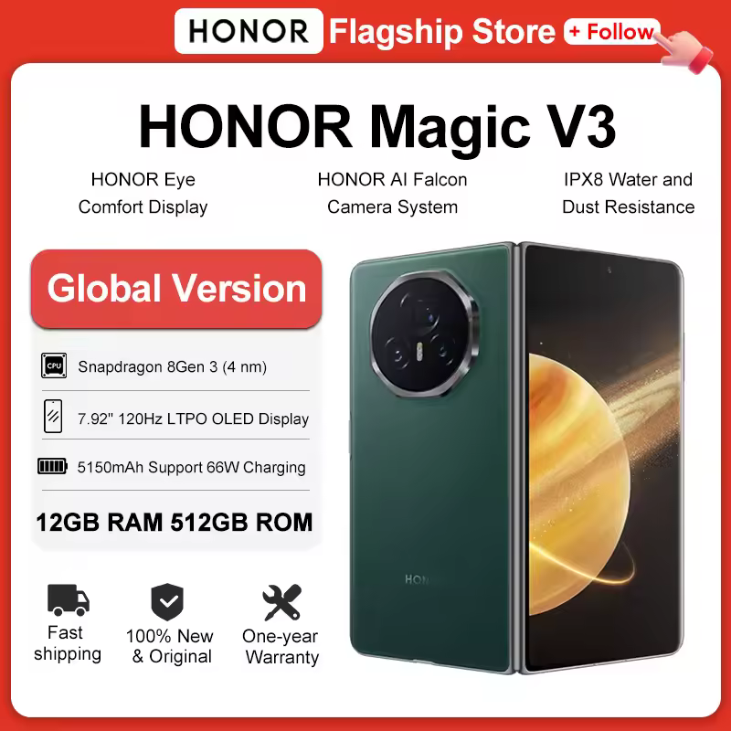 Honor Magic V3 official global version foldable phone features