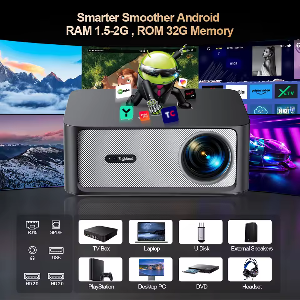 ThundeaL TD98Pro smart Android projector features with 32GB storage