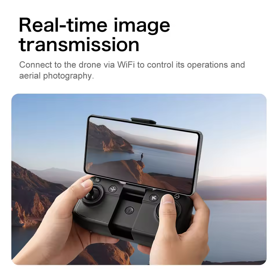 Real-time FPV image transmission on smartphone connected to Lenovo Aeri100VR drone remote controller