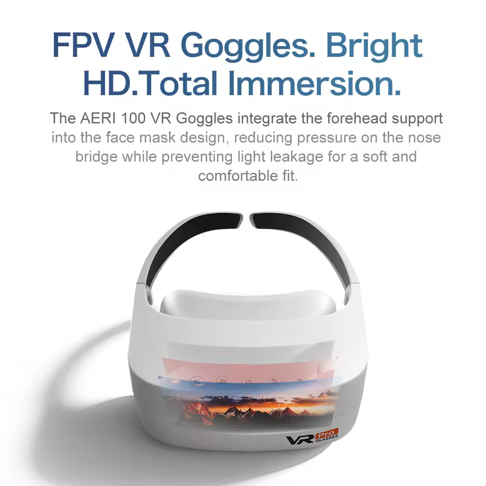 HD immersive FPV VR goggles included with Lenovo Aeri100VR drone for first person perspective flight