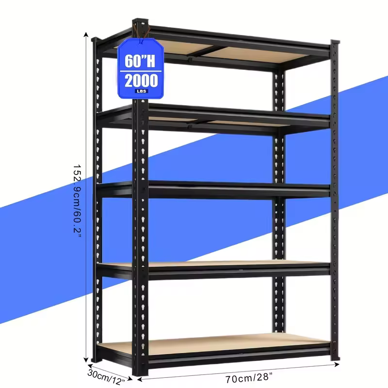 60-inch budget garage shelving storage rack with 2000 lbs capacity and 5 tiers for small space organization review