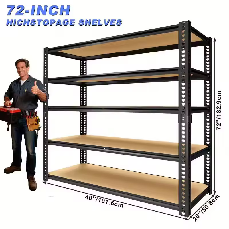 72-inch heavy duty garage shelving unit with 3050 lbs capacity for large workshop and warehouse metal storage rack review