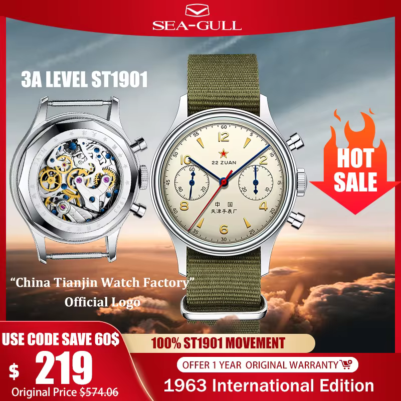 Seagull 1963 chronograph International Edition - best budget mechanical chronograph comparison