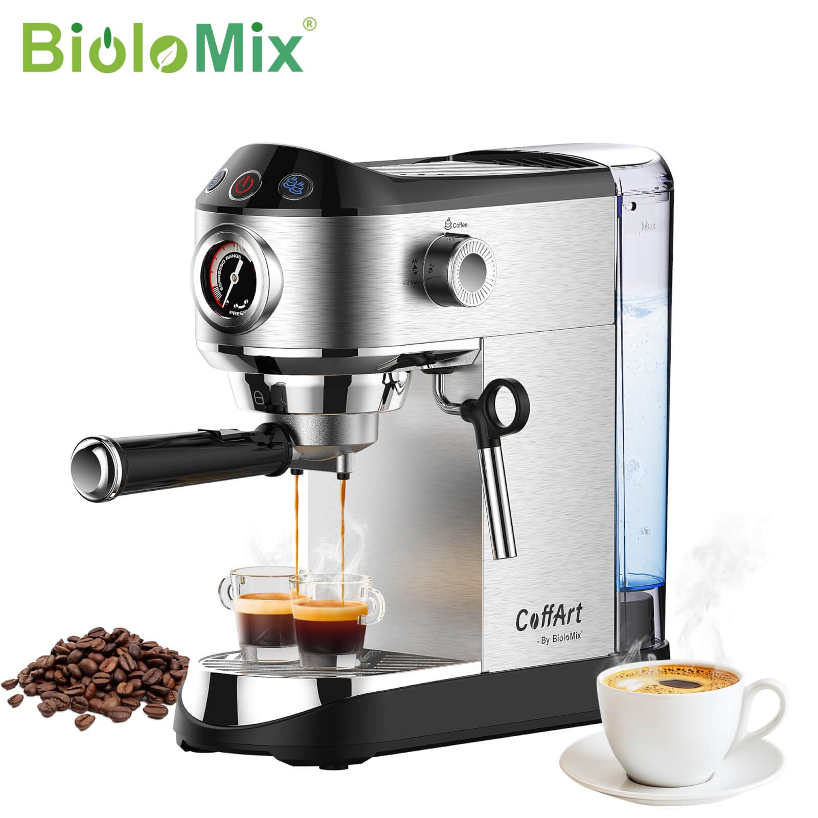 BioloMix CoffArt Espresso Machine comparison with best budget burr grinder 2026