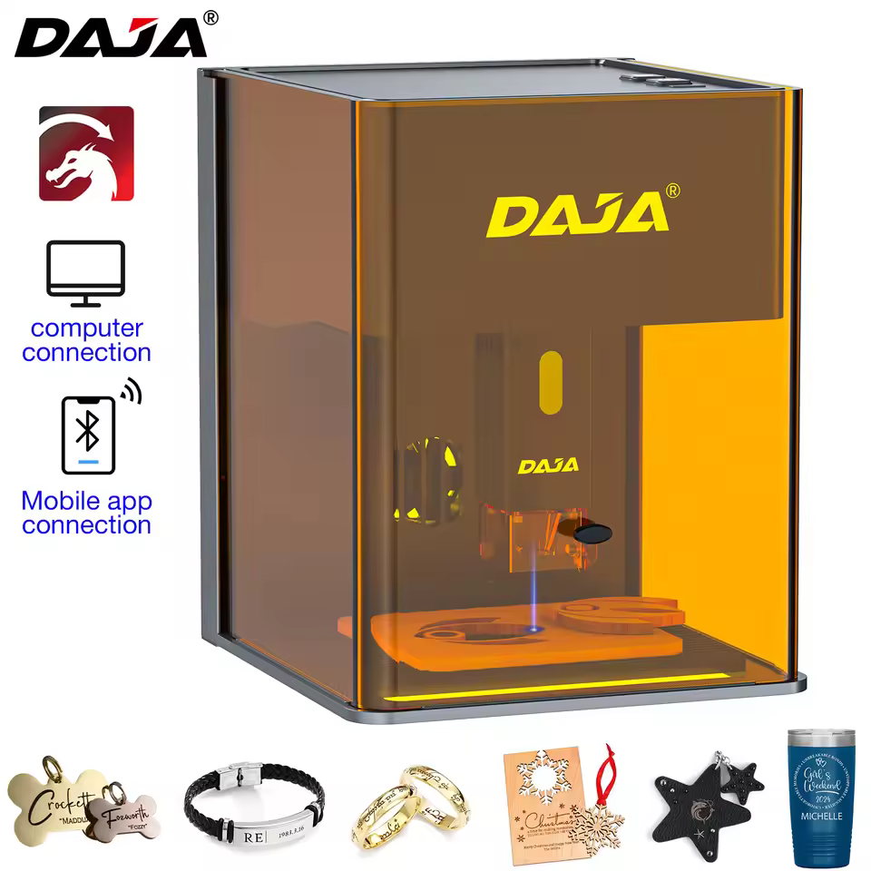 DAJA DJ6 Pro Laser Engraving Machine - mini laser engraving machine for small business projects on leather and wood