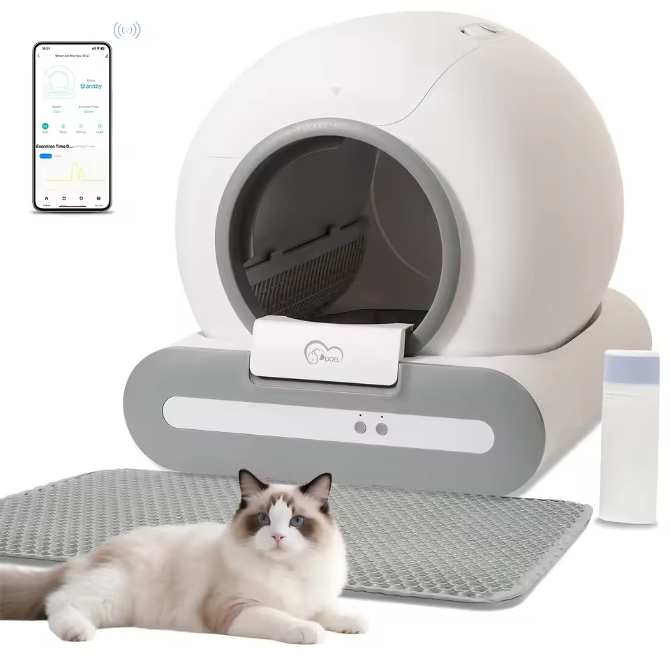 DOEL 65L self-cleaning cat litter box review - best budget smart litter box with app control