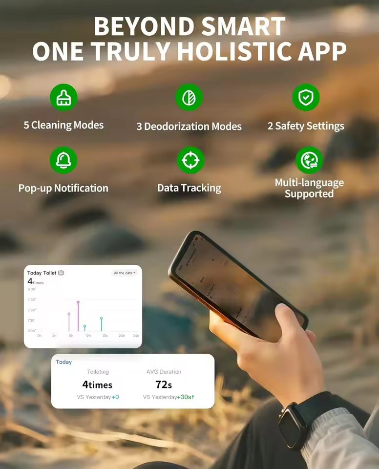 Truly holistic mobile app for smart litter box data tracking and health monitoring