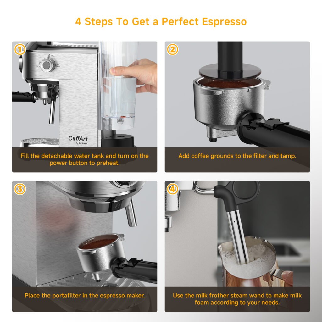 6 steps to get a perfect espresso using BioloMix espresso machine