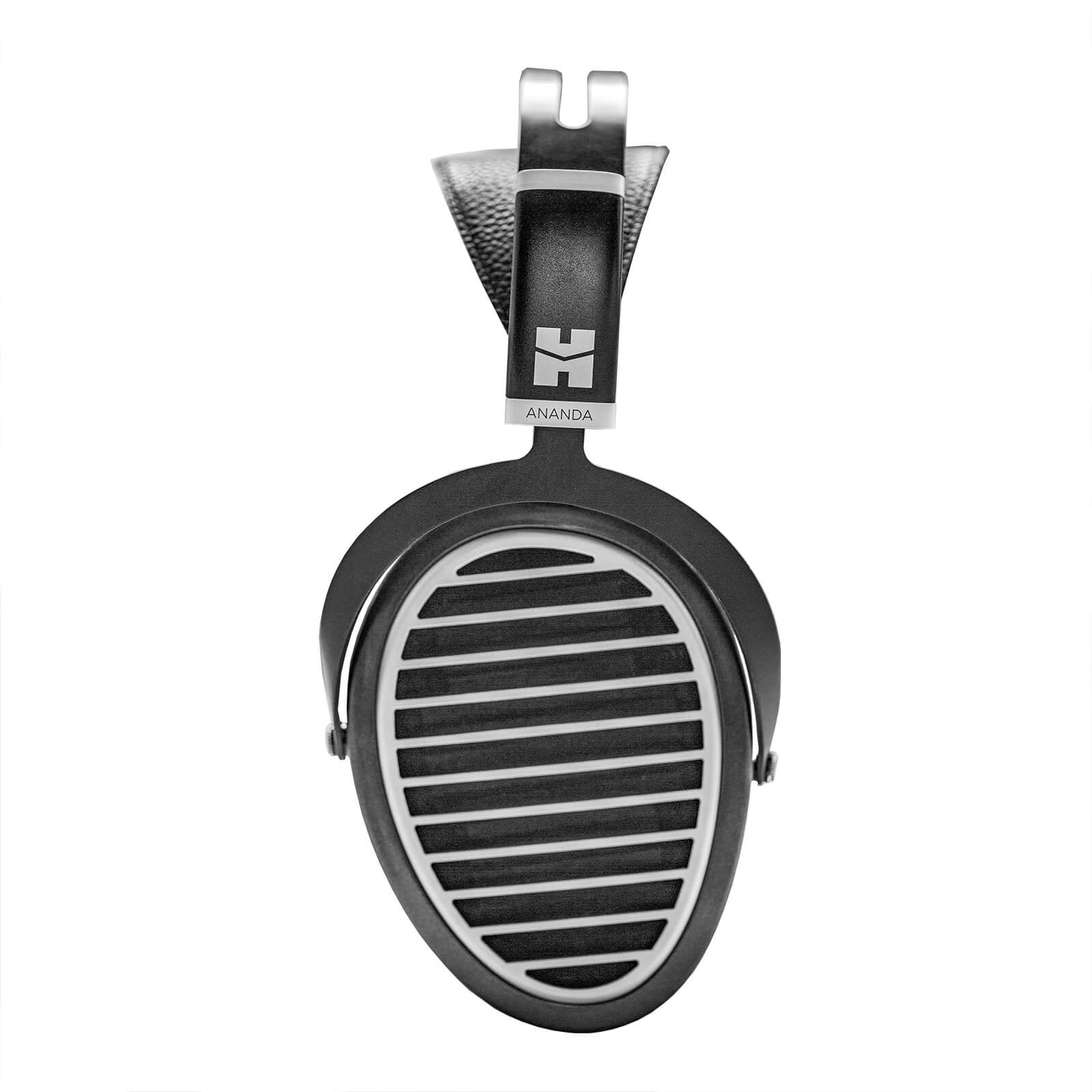 Black headphone with striped design