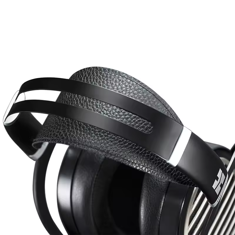 Black headphones with leather padding