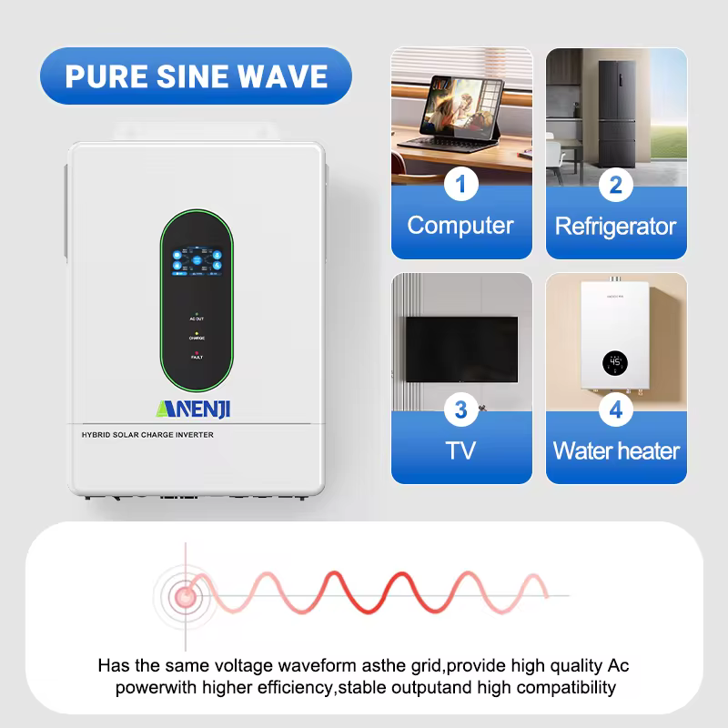 Anenji 12KW pure sine wave output for home appliances like TV and refrigerator