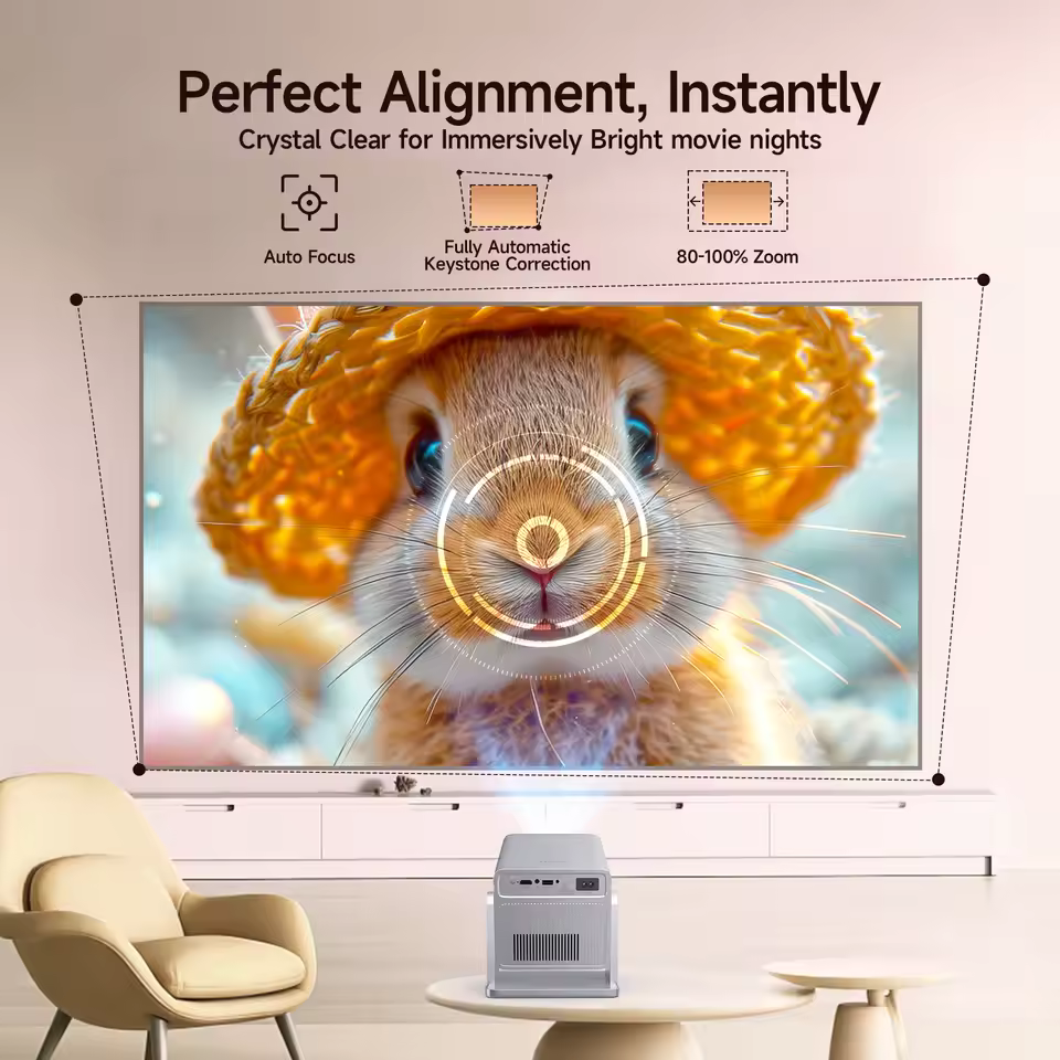 Perfect alignment instantly with autofocus automatic fourcorner keystone correction feature
