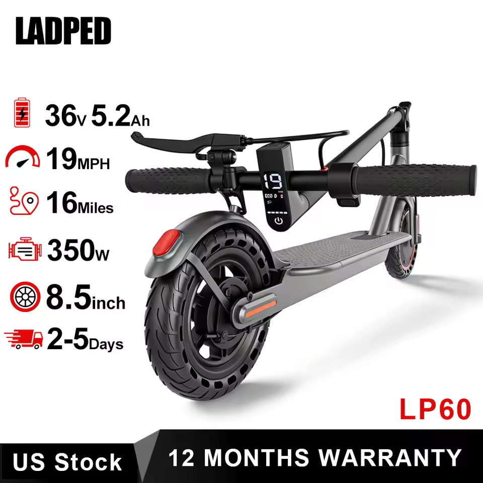 LADPED LP60 foldable electric scooter LCD display and controls