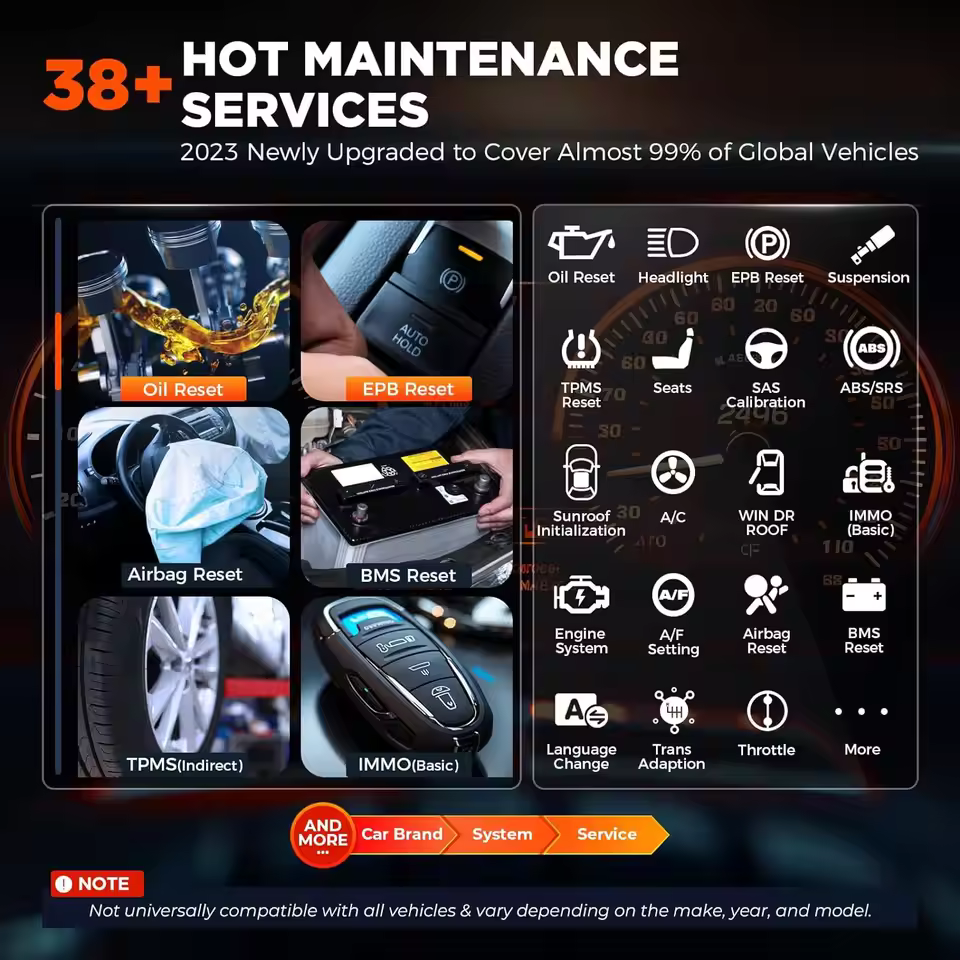 OTOFIX D1 Lite 38+ service functions including oil reset and EPB