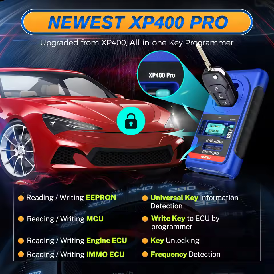 Autel XP400 Pro key programmer features for advanced chip reading and writing in an IM608 Pro II review.