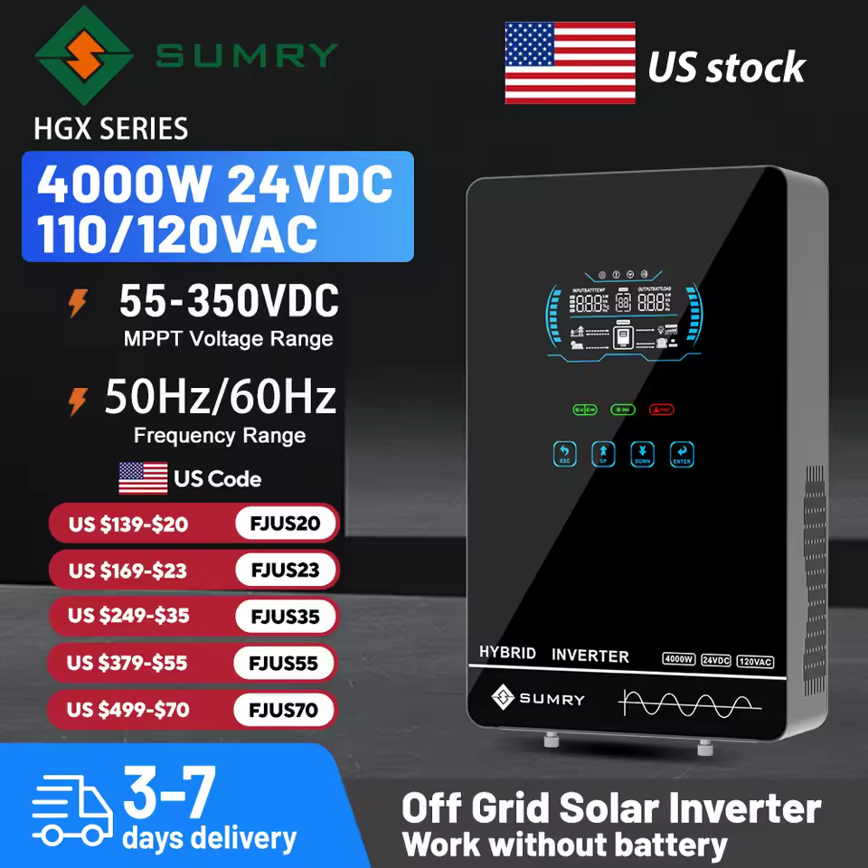 Sumry 4KW vs ECO-WORTHY 3500W Review - best off grid solar inverter for home 2026 with US stock