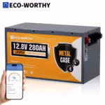 Eco-Worthy 12.8V 280Ah LiFePO4 Battery with Bluetooth and Metal Case