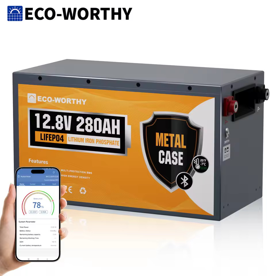 ECO-WORTHY 280Ah Battery 12V LiFePO4 with Bluetooth App