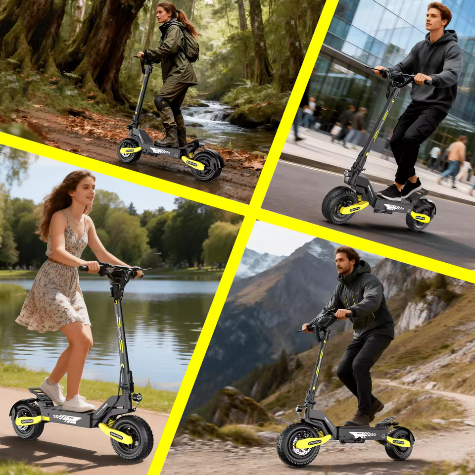 Fastest electric scooter EOEOTWO riders enjoying off-road and city terrain