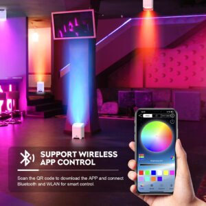 best dj lights wireless app control demonstration in nightclub setting