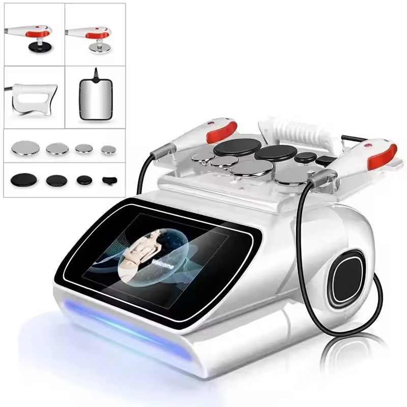 Portable body slimming machine with RET CET diathermy probes and touchscreen display