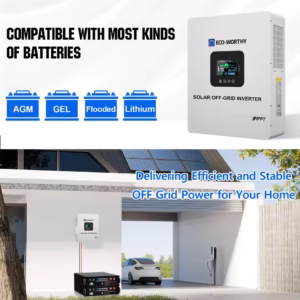 hybrid solar inverter - ECO-WORTHY compatible with AGM GEL flooded lithium batteries