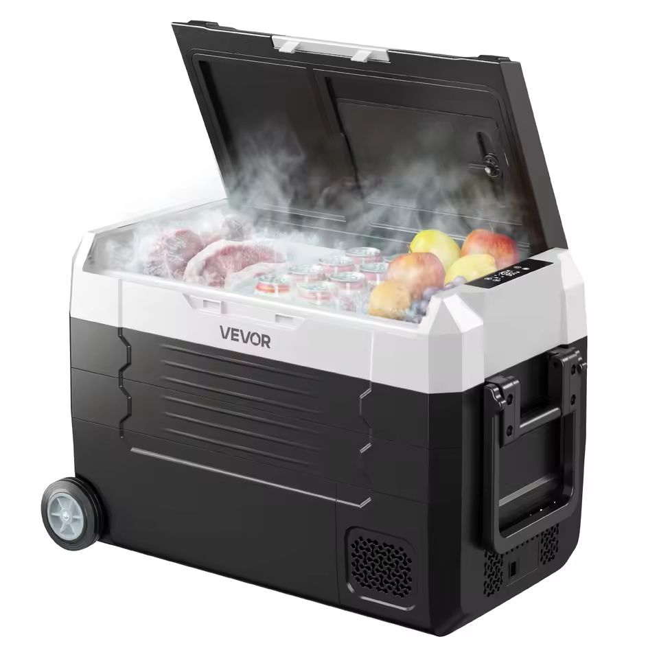 best dual zone portable fridge freezer - VEVOR 35L-55L foldable car fridge with wheels
