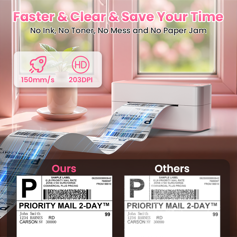Phomemo 241-BT high speed thermal printing vs traditional printers