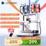 Anycubic Kobra X 3D printer with 4-color filament setup and welcome deal pricing