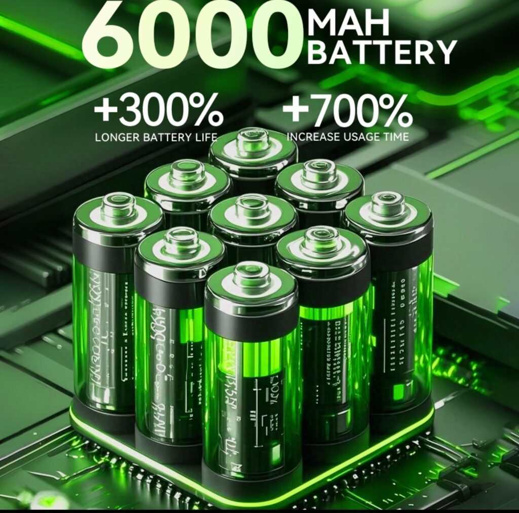 Powerful 6000mAh rechargeable battery for long lasting cordless vacuum performance