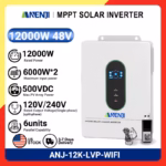 ANENJI 12KW hybrid solar inverter 48V MPPT with WiFi monitoring